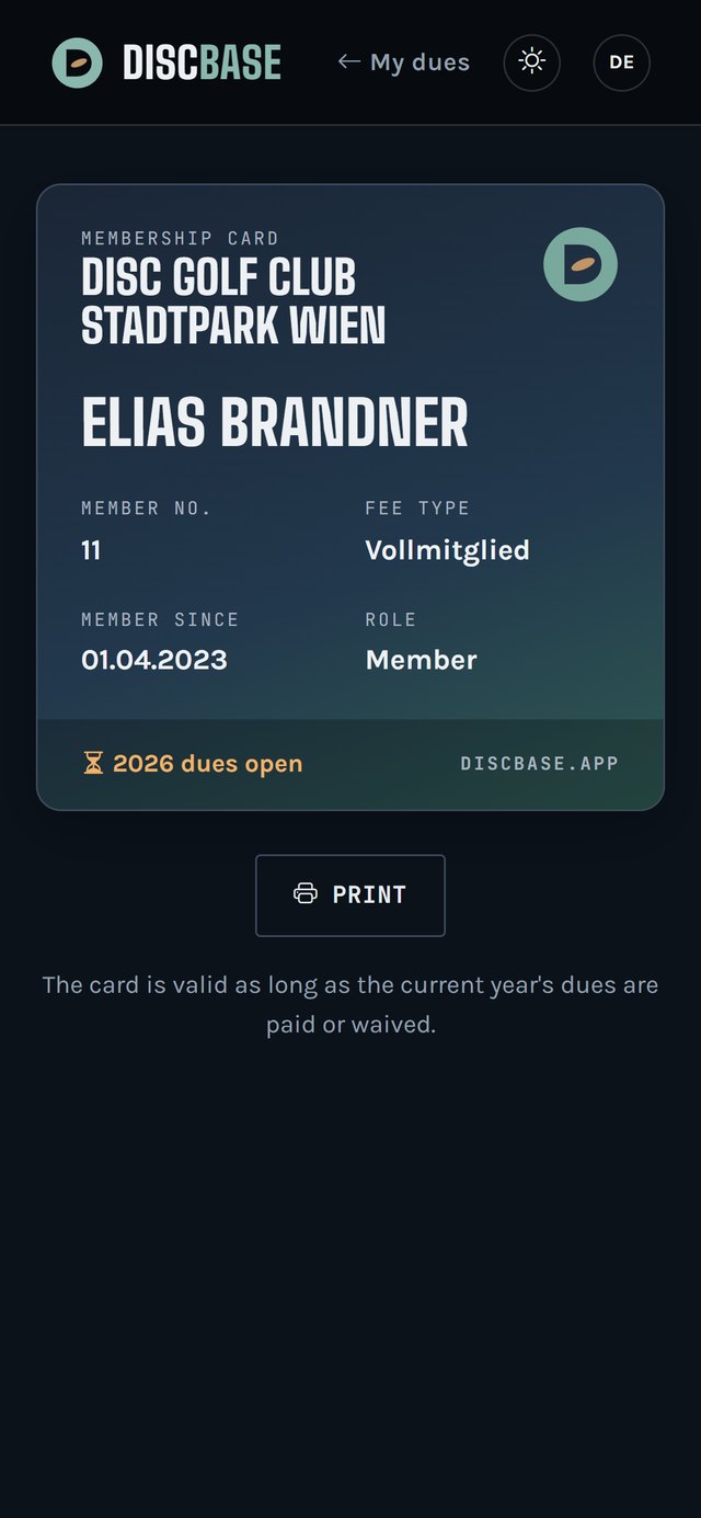 Digital membership card